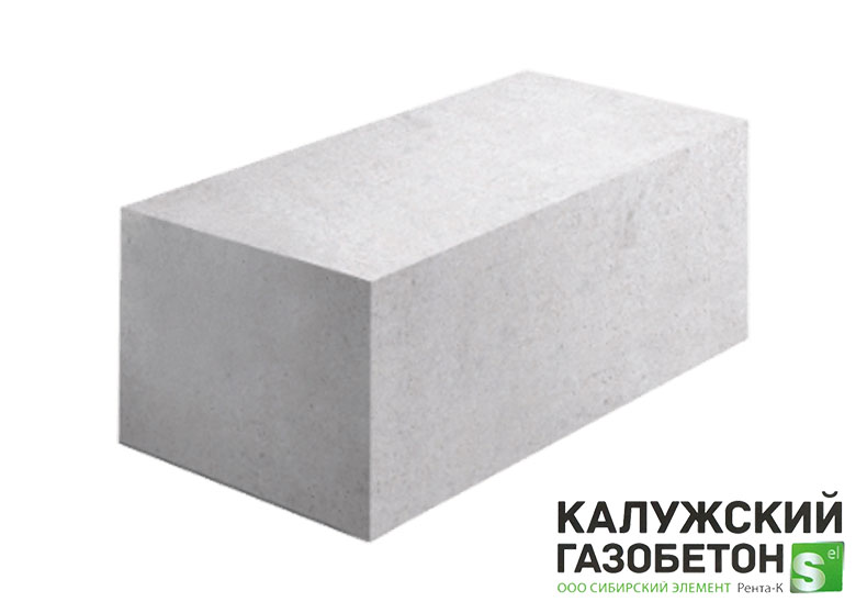 Газобетонный блок стеновой Калужский D400 625х375х250 B2.5